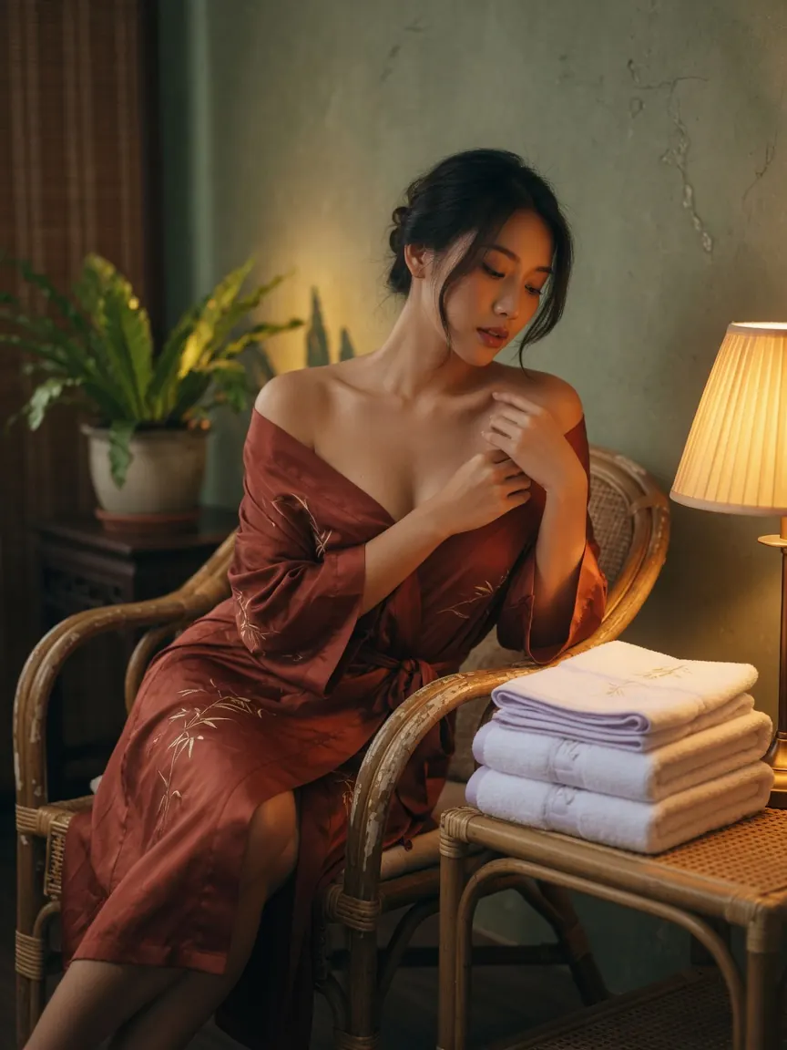 Warm oil and fresh linen before a session of book erotic massage Singapore WhatsApp