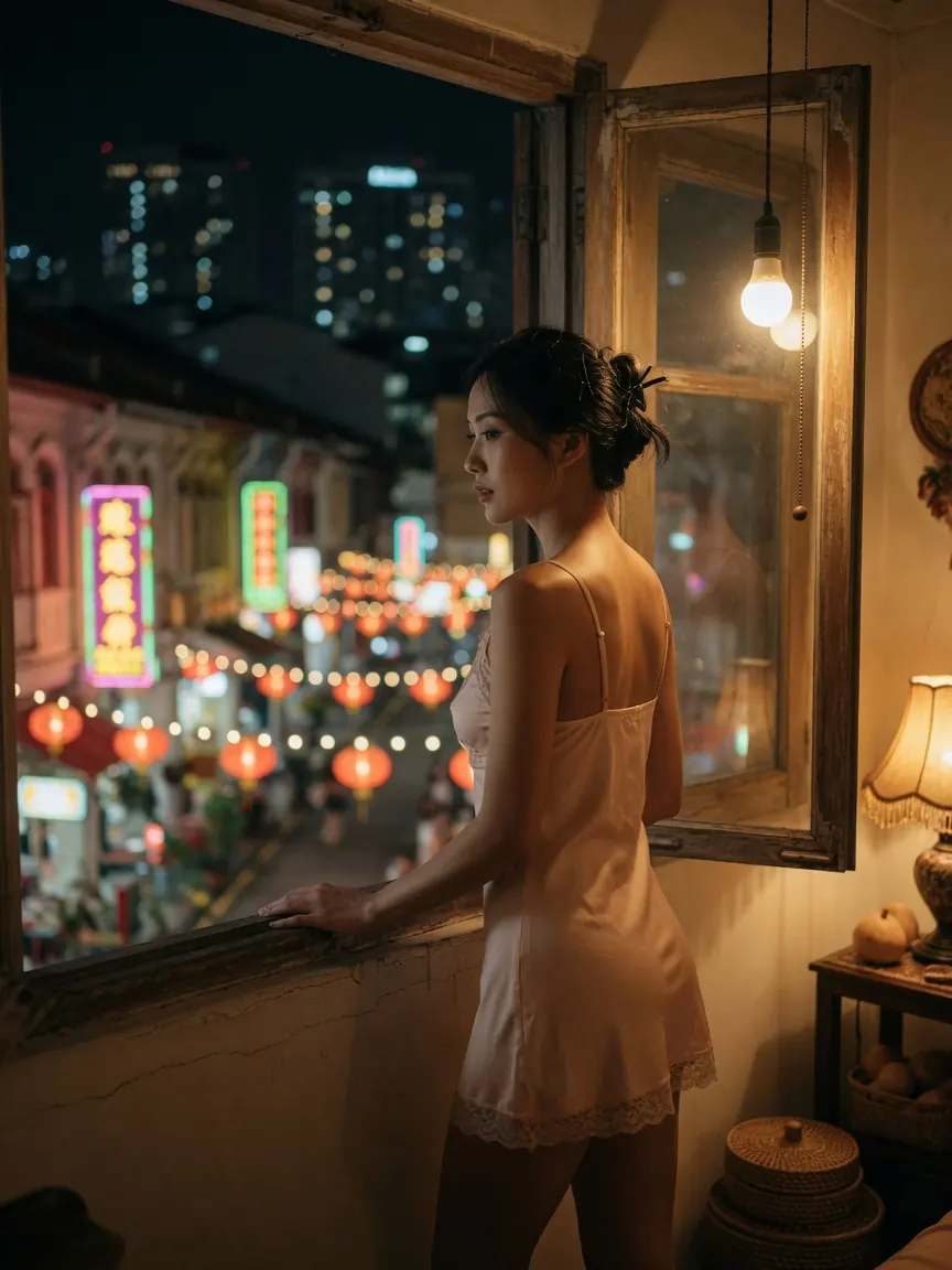 A treatment room at night, the setting for Chinatown massage Singapore