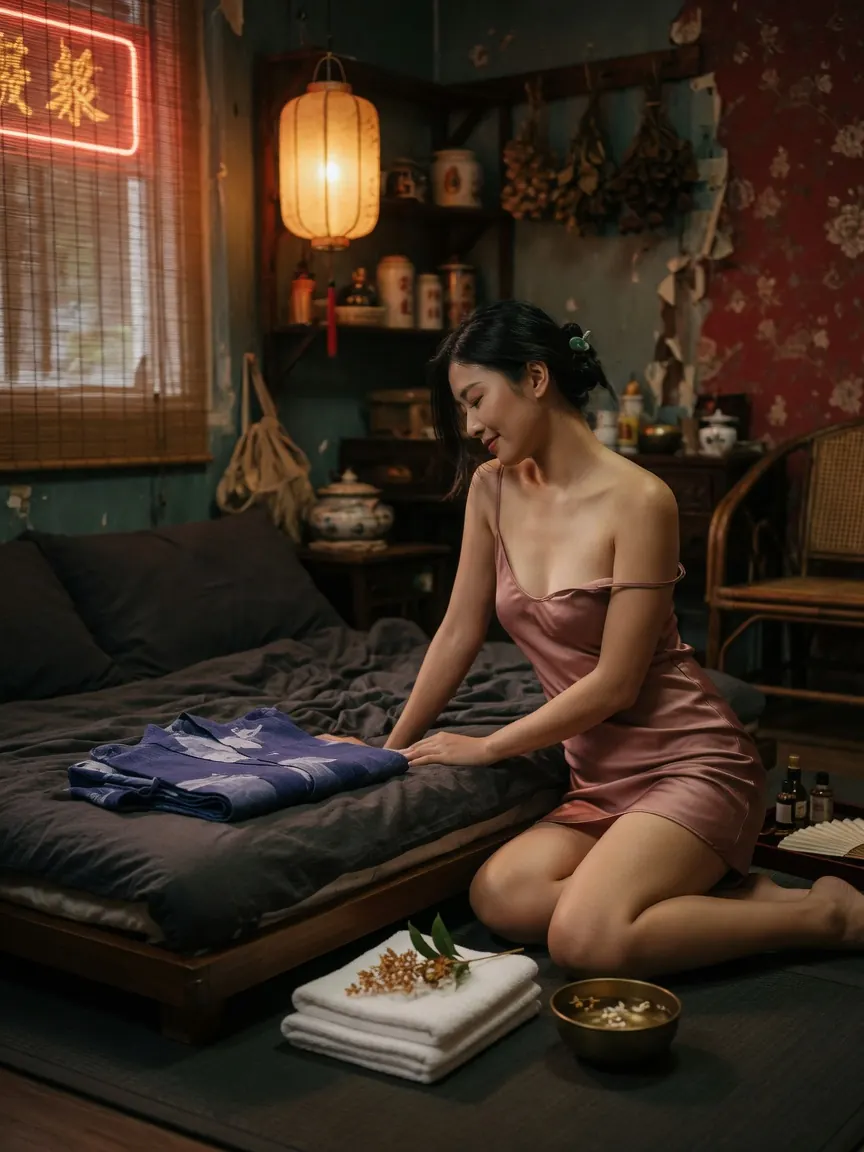 Quiet corner of a studio where Chinatown massage Singapore is booked by appointment