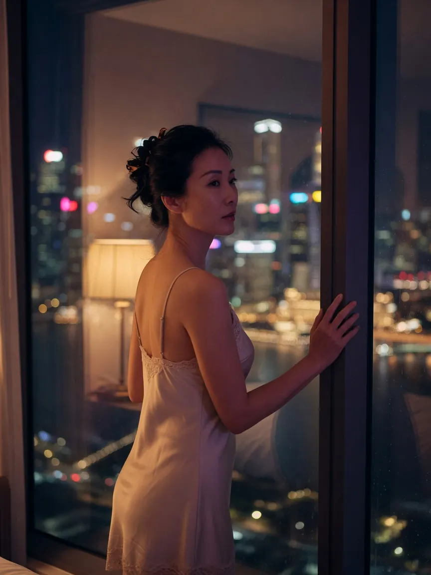 A treatment room at night, the setting for erotic massage Singapore